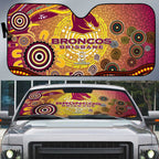 Brisbane Broncos Rugby Auto Sun Shade Australian Aboriginal Dot Painting Style