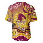 Brisbane Broncos Rugby Baseball Jersey Australian Aboriginal Dot Painting Style