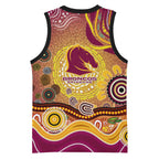 Brisbane Broncos Rugby Basketball Jersey Australian Aboriginal Dot Painting Style