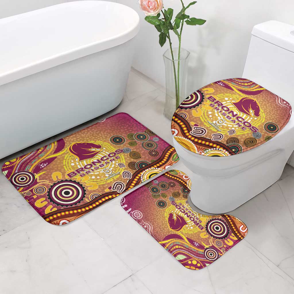 Brisbane Broncos Rugby Bathroom Set Australian Aboriginal Dot Painting Style