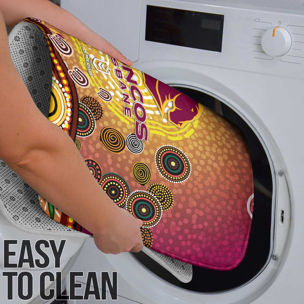 Brisbane Broncos Rugby Bathroom Set Australian Aboriginal Dot Painting Style