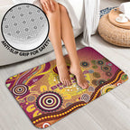 Brisbane Broncos Rugby Bathroom Set Australian Aboriginal Dot Painting Style
