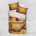 Brisbane Broncos Rugby Bedding Set Australian Aboriginal Dot Painting Style