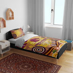 Brisbane Broncos Rugby Bedding Set Australian Aboriginal Dot Painting Style