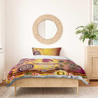 Brisbane Broncos Rugby Bedding Set Australian Aboriginal Dot Painting Style