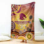 Brisbane Broncos Rugby Blanket Australian Aboriginal Dot Painting Style