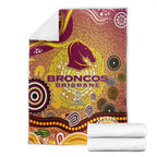 Brisbane Broncos Rugby Blanket Australian Aboriginal Dot Painting Style