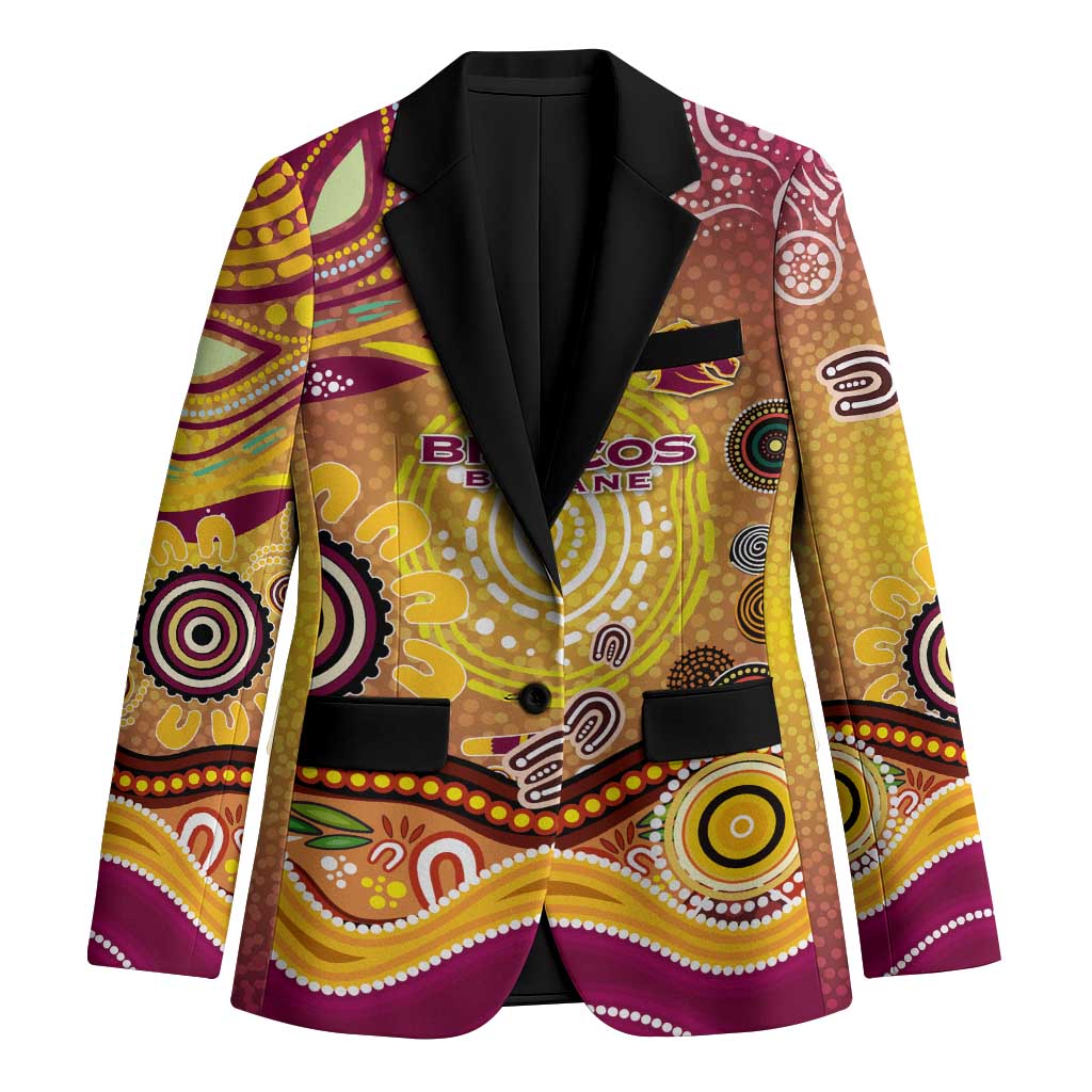 Brisbane Broncos Rugby Blazer Australian Aboriginal Dot Painting Style