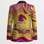 Brisbane Broncos Rugby Blazer Australian Aboriginal Dot Painting Style