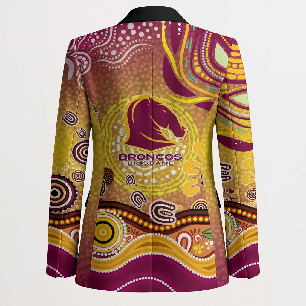 Brisbane Broncos Rugby Blazer Australian Aboriginal Dot Painting Style