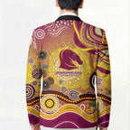 Brisbane Broncos Rugby Blazer Australian Aboriginal Dot Painting Style