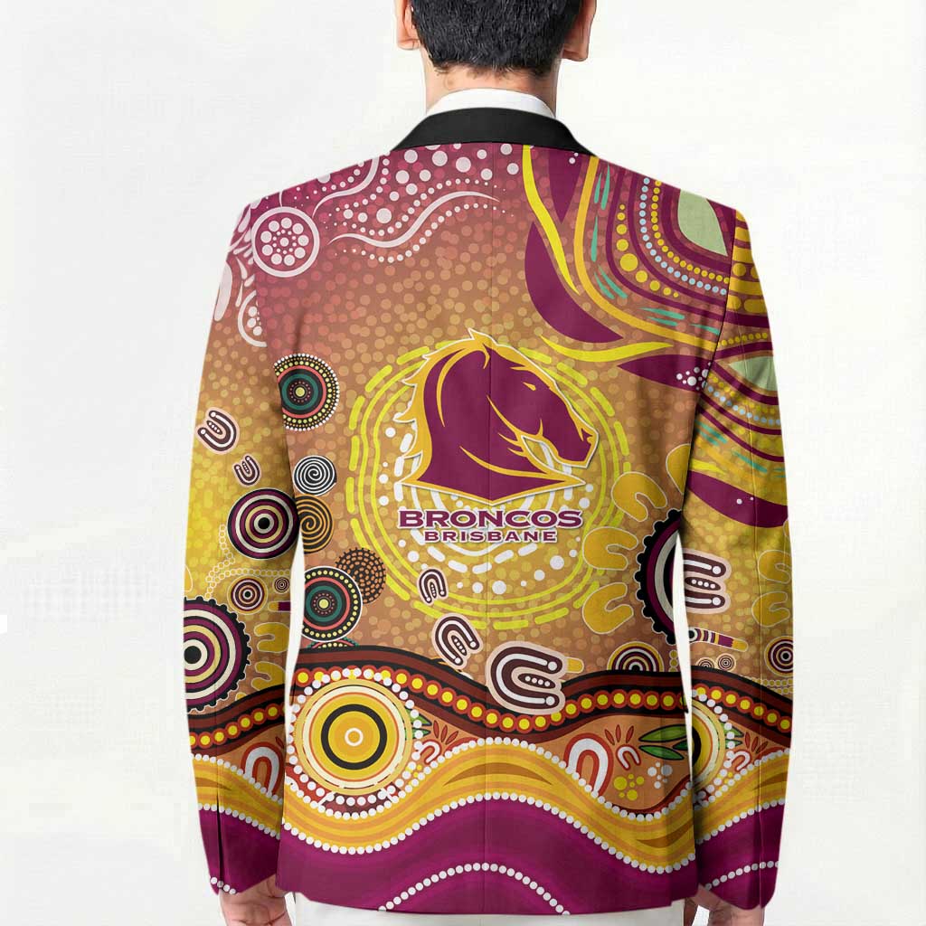 Brisbane Broncos Rugby Blazer Australian Aboriginal Dot Painting Style