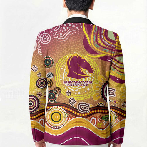 Brisbane Broncos Rugby Blazer Australian Aboriginal Dot Painting Style