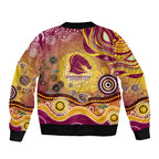 Brisbane Broncos Rugby Bomber Jacket Australian Aboriginal Dot Painting Style