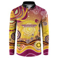 Brisbane Broncos Rugby Button Sweatshirt Australian Aboriginal Dot Painting Style