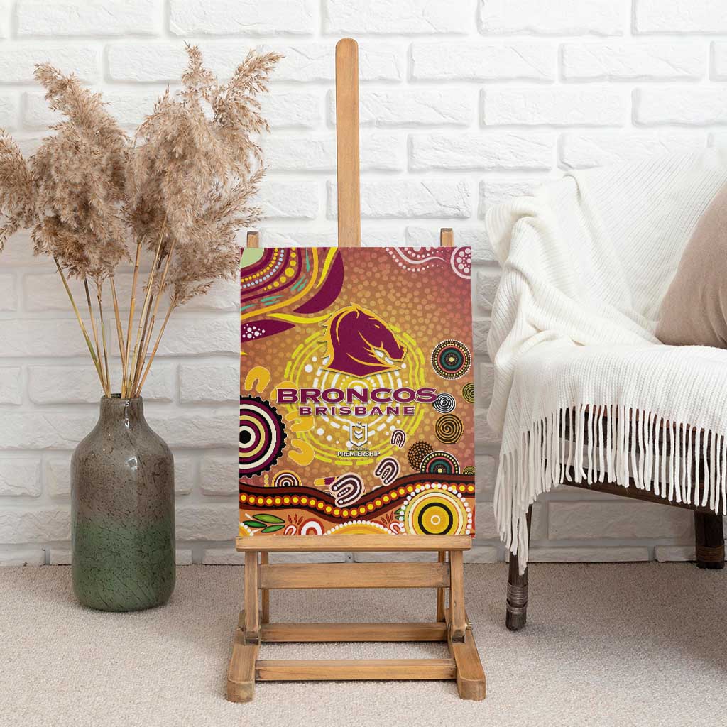 Brisbane Broncos Rugby Canvas Wall Art Australian Aboriginal Dot Painting Style