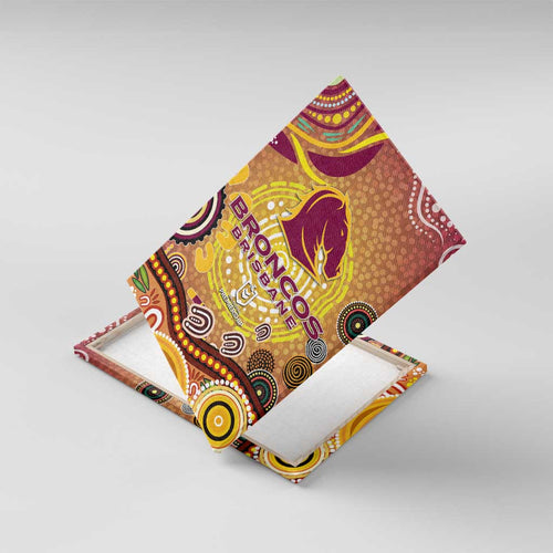 Brisbane Broncos Rugby Canvas Wall Art Australian Aboriginal Dot Painting Style