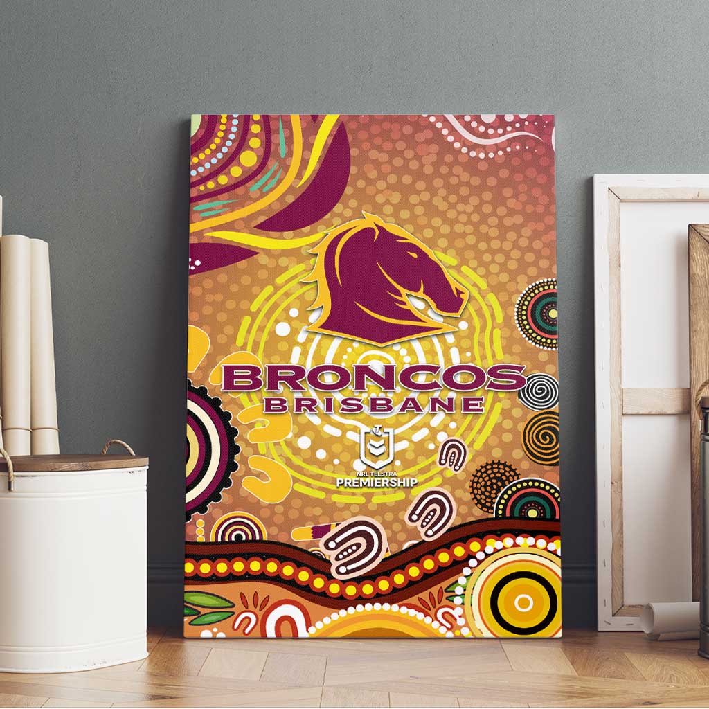 Brisbane Broncos Rugby Canvas Wall Art Australian Aboriginal Dot Painting Style