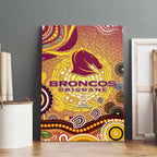 Brisbane Broncos Rugby Canvas Wall Art Australian Aboriginal Dot Painting Style