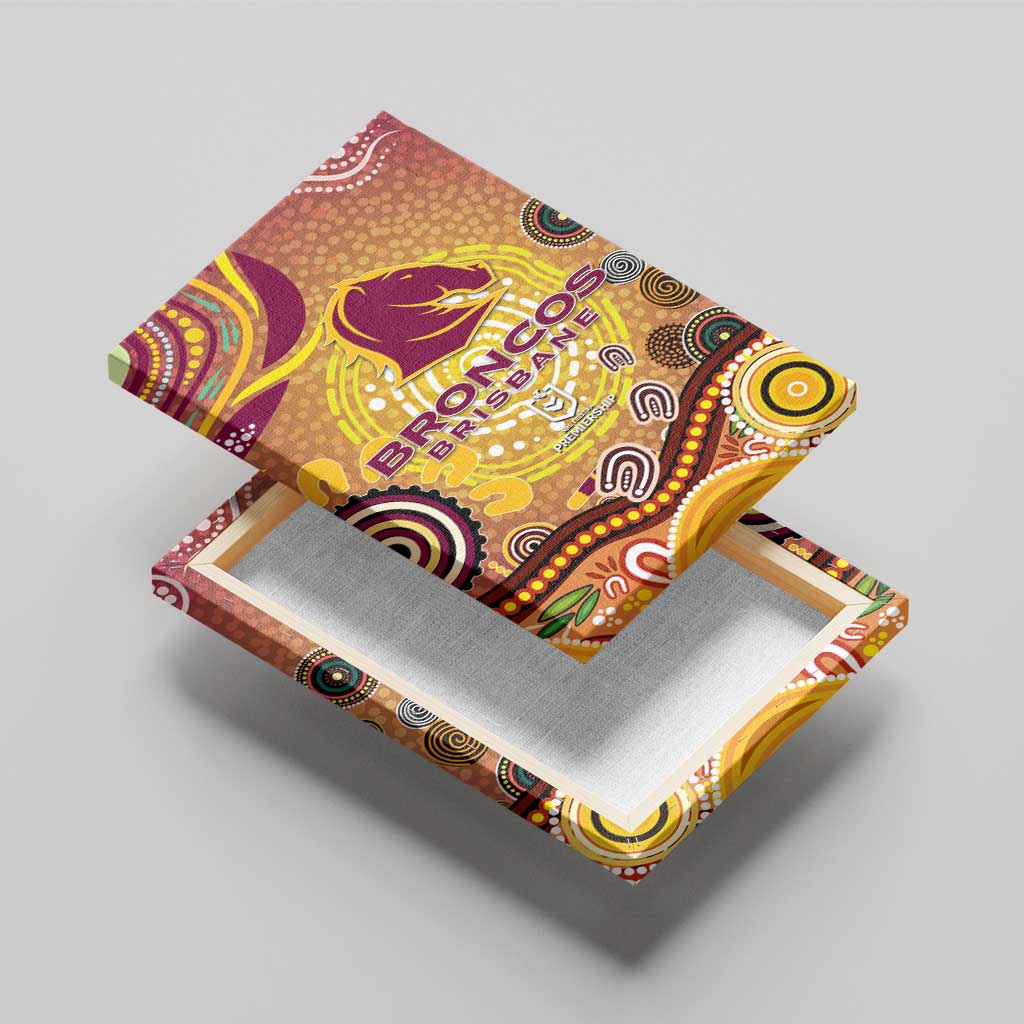 Brisbane Broncos Rugby Canvas Wall Art Australian Aboriginal Dot Painting Style