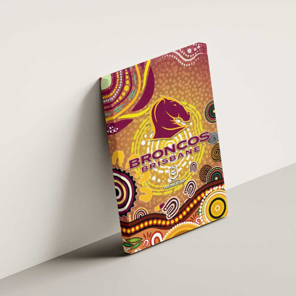 Brisbane Broncos Rugby Canvas Wall Art Australian Aboriginal Dot Painting Style