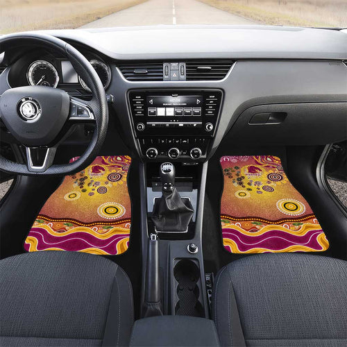 Brisbane Broncos Rugby Car Mats Australian Aboriginal Dot Painting Style