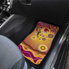 Brisbane Broncos Rugby Car Mats Australian Aboriginal Dot Painting Style