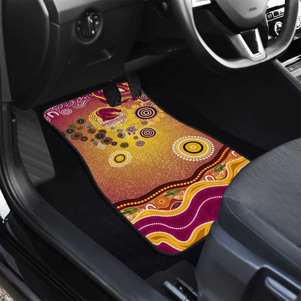 Brisbane Broncos Rugby Car Mats Australian Aboriginal Dot Painting Style