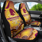 Brisbane Broncos Rugby Car Seat Cover Australian Aboriginal Dot Painting Style