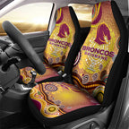 Brisbane Broncos Rugby Car Seat Cover Australian Aboriginal Dot Painting Style