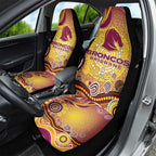 Brisbane Broncos Rugby Car Seat Cover Australian Aboriginal Dot Painting Style