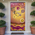 Brisbane Broncos Rugby Door Cover Australian Aboriginal Dot Painting Style