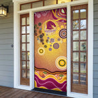 Brisbane Broncos Rugby Door Cover Australian Aboriginal Dot Painting Style