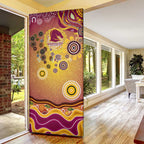 Brisbane Broncos Rugby Door Cover Australian Aboriginal Dot Painting Style