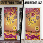 Brisbane Broncos Rugby Door Cover Australian Aboriginal Dot Painting Style