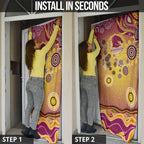 Brisbane Broncos Rugby Door Cover Australian Aboriginal Dot Painting Style