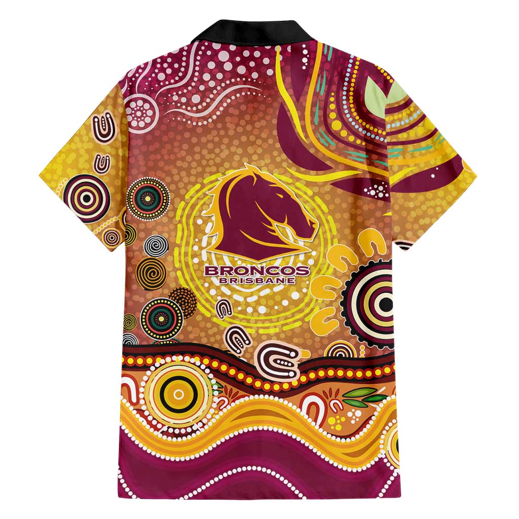 Brisbane Broncos Rugby Family Matching Summer Maxi Dress and Hawaiian Shirt Australian Aboriginal Dot Painting Style