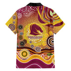 Brisbane Broncos Rugby Family Matching Summer Maxi Dress and Hawaiian Shirt Australian Aboriginal Dot Painting Style