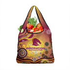 Brisbane Broncos Rugby Grocery Bag Australian Aboriginal Dot Painting Style