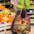 Brisbane Broncos Rugby Grocery Bag Australian Aboriginal Dot Painting Style