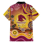 Brisbane Broncos Rugby Hawaiian Shirt Australian Aboriginal Dot Painting Style