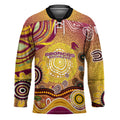 Brisbane Broncos Rugby Hockey Jersey Australian Aboriginal Dot Painting Style