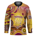 Brisbane Broncos Rugby Hockey Jersey Australian Aboriginal Dot Painting Style