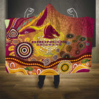 Brisbane Broncos Rugby Hooded Blanket Australian Aboriginal Dot Painting Style