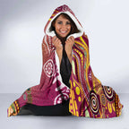 Brisbane Broncos Rugby Hooded Blanket Australian Aboriginal Dot Painting Style