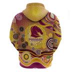 Brisbane Broncos Rugby Hoodie Australian Aboriginal Dot Painting Style