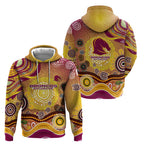 Brisbane Broncos Rugby Hoodie Australian Aboriginal Dot Painting Style