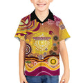 Brisbane Broncos Rugby Kid Hawaiian Shirt Australian Aboriginal Dot Painting Style