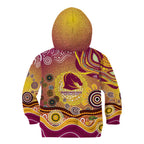 Brisbane Broncos Rugby Kid Hoodie Australian Aboriginal Dot Painting Style