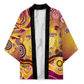 Brisbane Broncos Rugby Kimono Australian Aboriginal Dot Painting Style